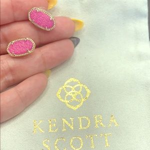 Kendra Scott pink Drusy Ellie earrings